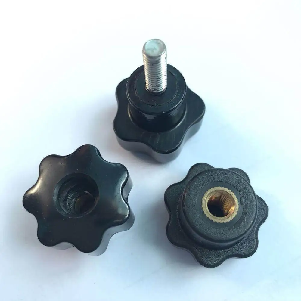 BT.100208 pylome star knobs Bakelite knobs with brass parts