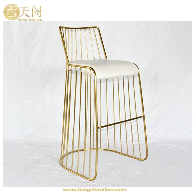 Барный стул с вуалью для невесты Hashleich из нержавеющей стали с золотой проволокой и подушкой