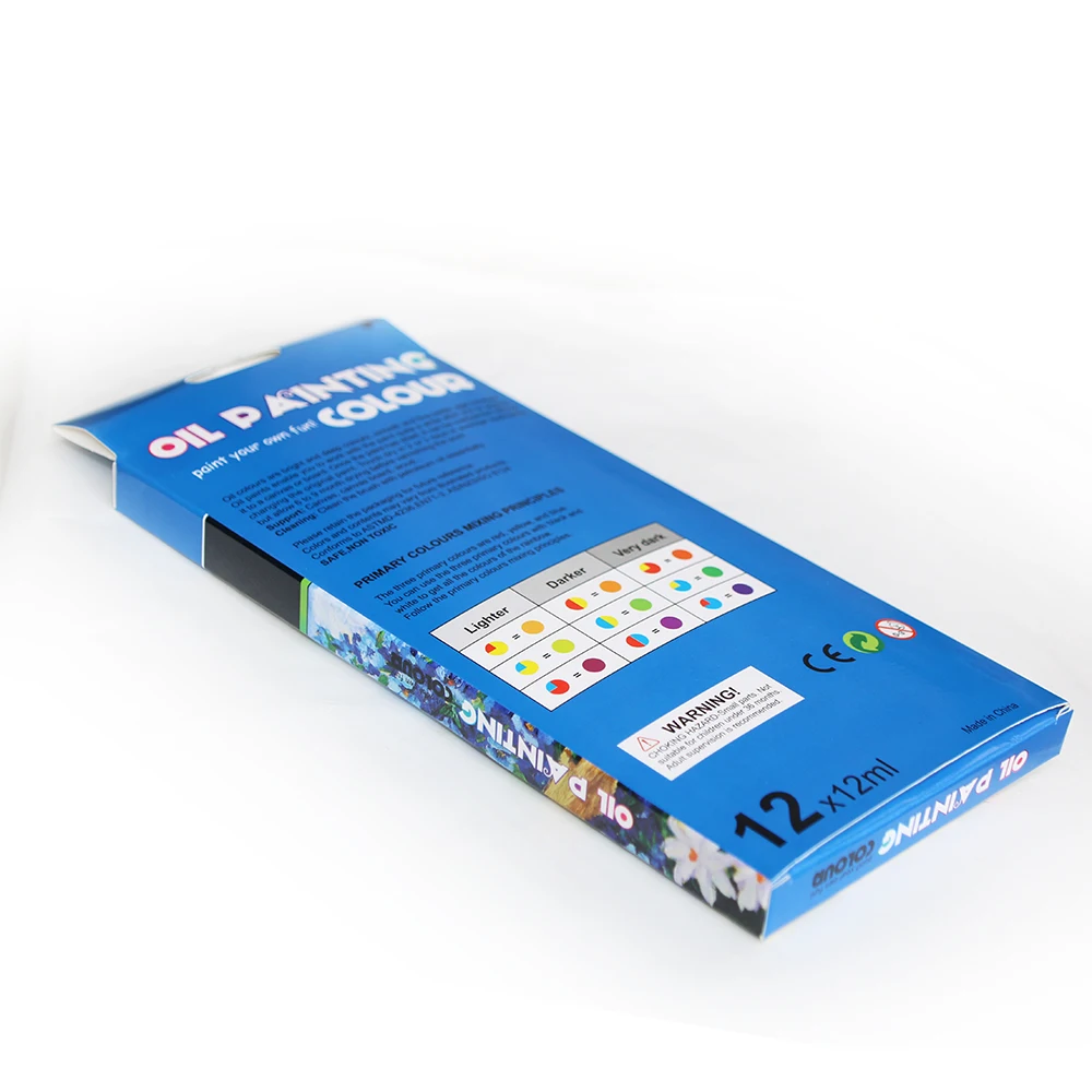 Moderately Priced 12 Tubes X12ml Neon Oil Color Paint Set for Student and Amateur Artists