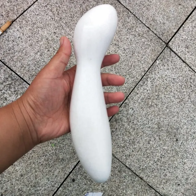 New natural Smooth White Marble Jade Dildo Vibrator Crystal Massage Wands For Healing
