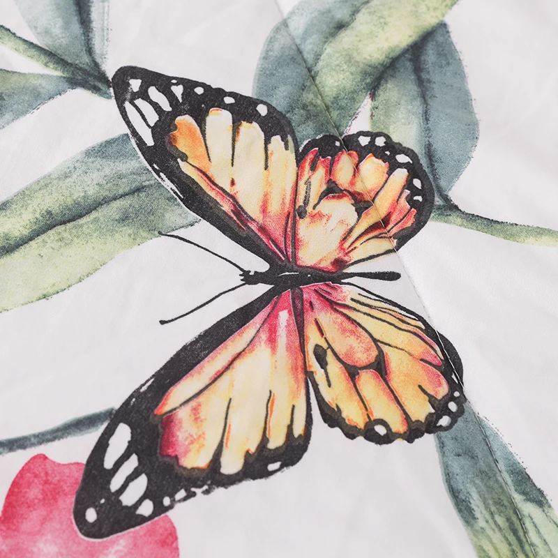 Летнее стеганое одеяло с цветочным принтом моющееся тонкое постельное белье из полиэстера