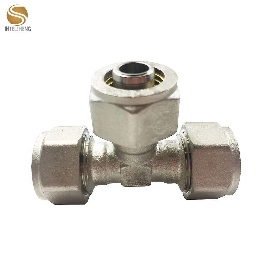 Nickel plated brass equal tee fitting