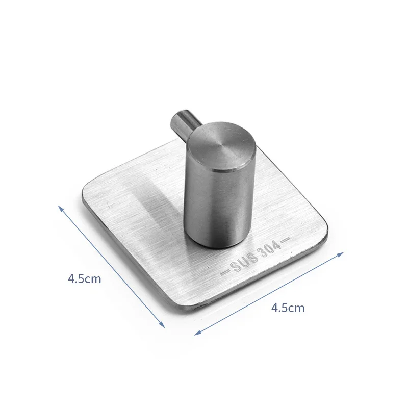 Wholesale customized Stainless Steel Wall Mounted Bathroom Hook Adhesive Hooks Kitchenware Hook