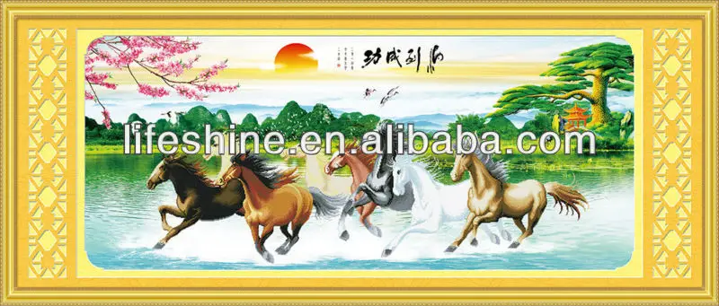 Hot product diamond painting 8 horses painting