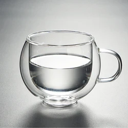 Double Wall Glass Espresso Cups set Insulated Coffee Shot Glasses