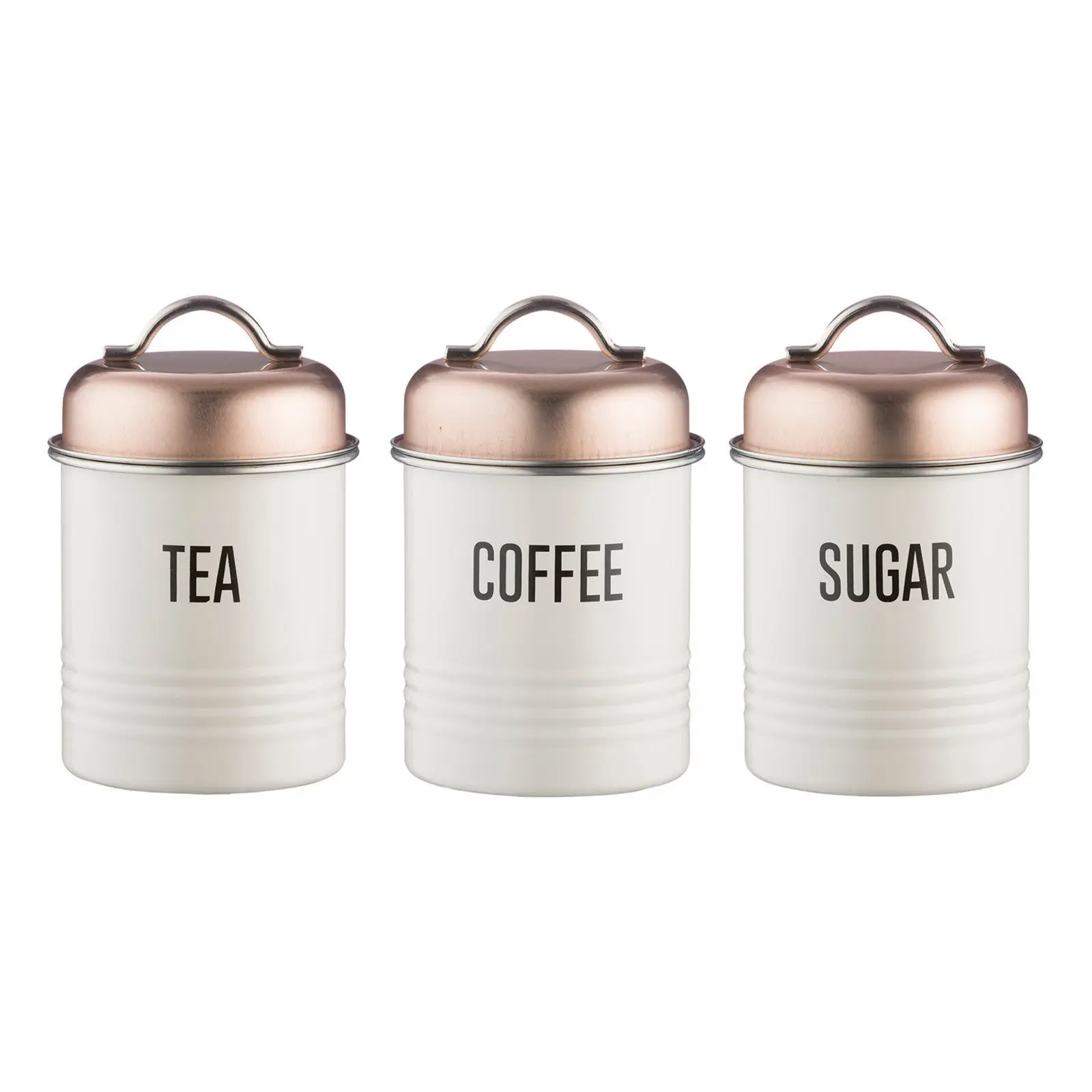 Lesser & Pavey Sweet Home Tea Coffee Sugar Canister Metal, Grey