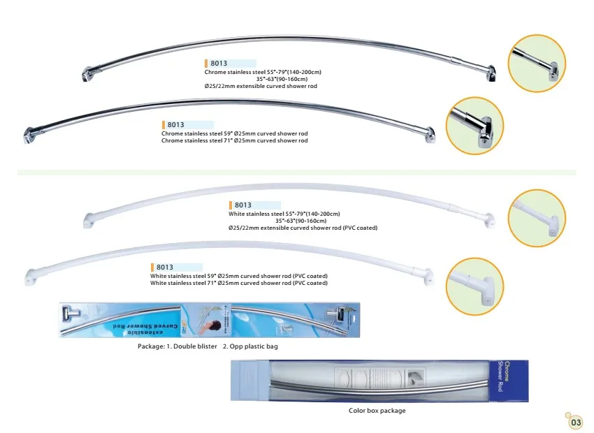 High Quality Stainless steel 301 Oval Shower Curtain Rod
