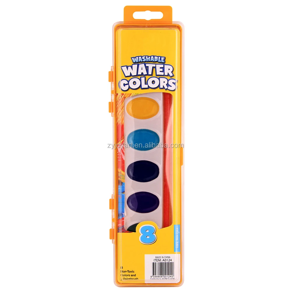 8 видов цветов моющиеся нетоксичные акварельных красок в классе