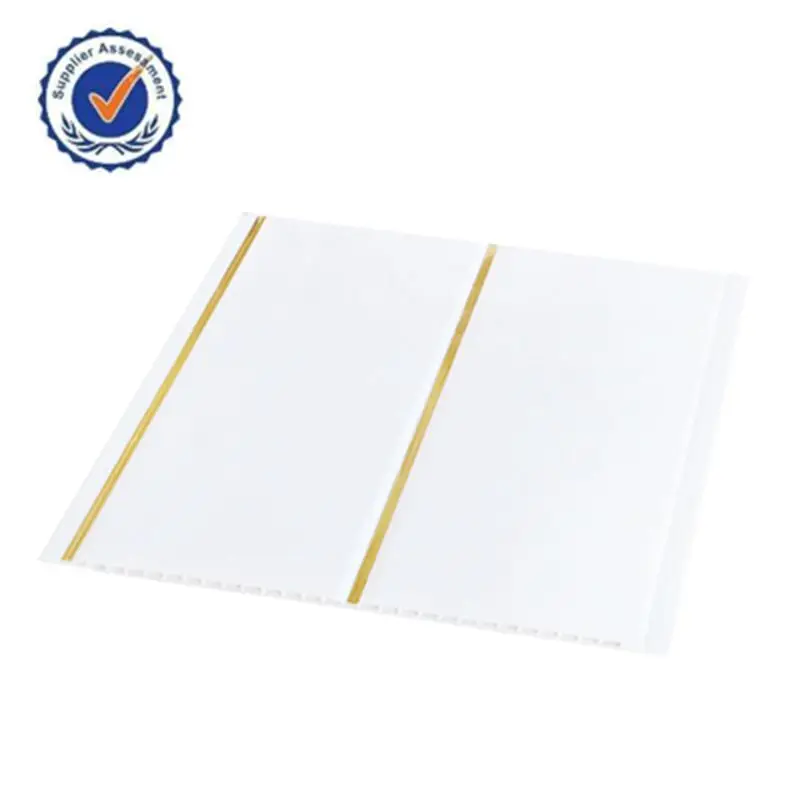 
white color with golden line in groove pvc panel for ceilings hot sale 