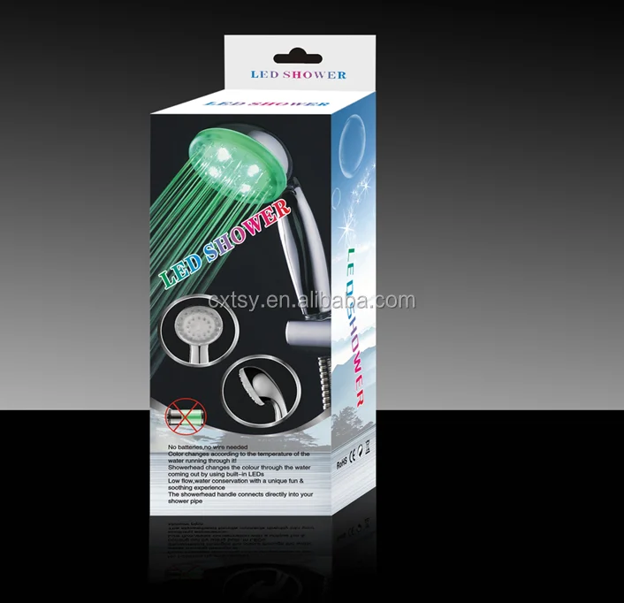 
ABS хромированный кран для ванной и душа; 3 вида цветов светодиодные фонари менять насадки для душа 