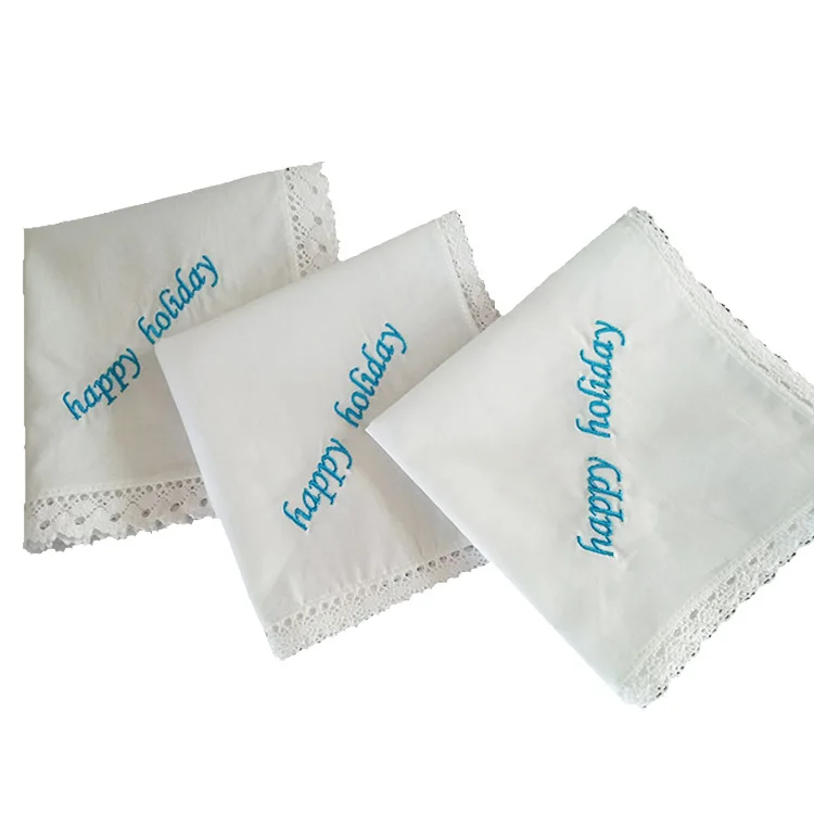 Женский Белый тканый носовой платок из 100 хлопка с вышивкой в подарок