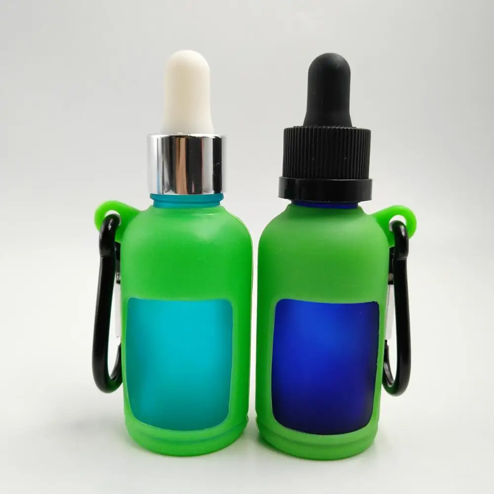 Mixed colors carrying Silicone case with holder for glass eliquid dropper bottles 10ml 15ml 30ml