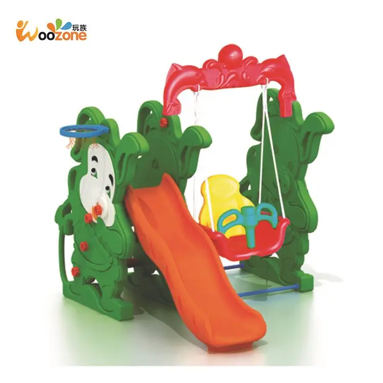 indoor and outdoor preschool kindergarten plastic slide swing set