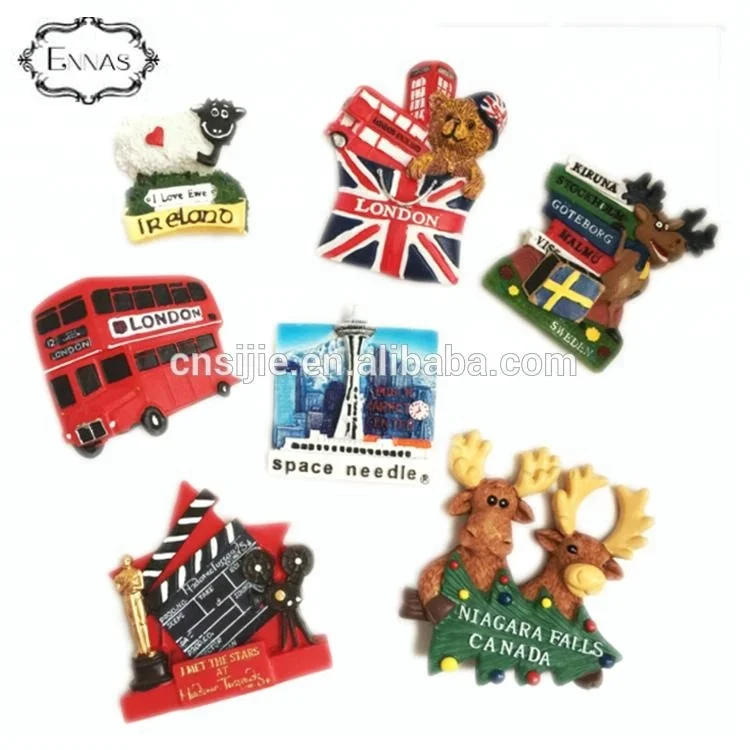 World City Custom Tourist Souvenir 3D Polyresin Fridge Magnets