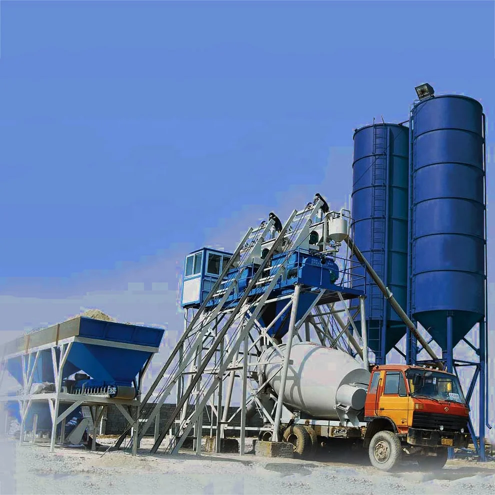 Factory price 60 m3 concrete batching plant  HZS 25  hopper  ready mixed concrete batching plant
