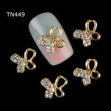 10pcs Glitter Butterfly Rhinestones 3d Nail Art Decorations Alloy Nail Sticker Charms Jewelry for Nail Gel