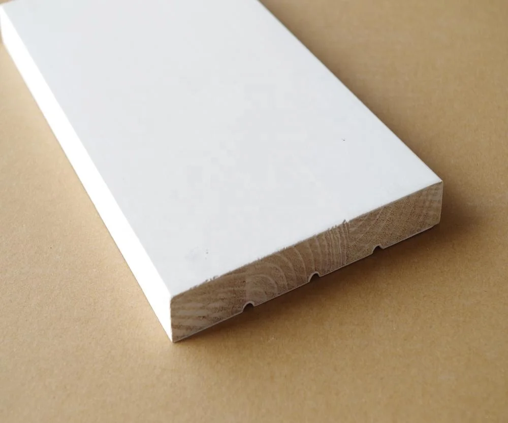 white primed pine flat door jamb