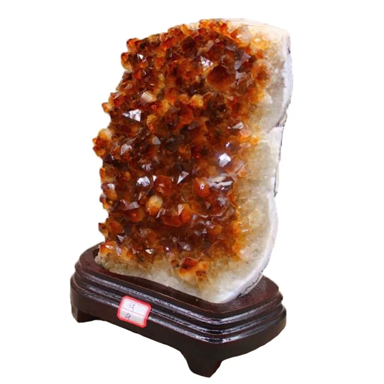 Wholesale Natural Rectangle Citrine Yellow Crystal Cluster For Fengshui