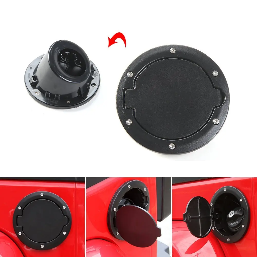 Sanyou Black Powder Coated Steel Fuel Tank Gas Cover Accessories for 07-16 J-eep W-rangler JK