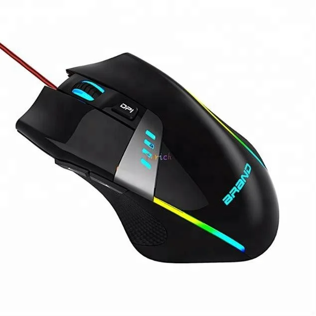 Factory wholesale good price optical sensor 10000DPI Ergonomics mice 7 color RGB Led Backlit Gamer Adjustable Light Gaming mouse
