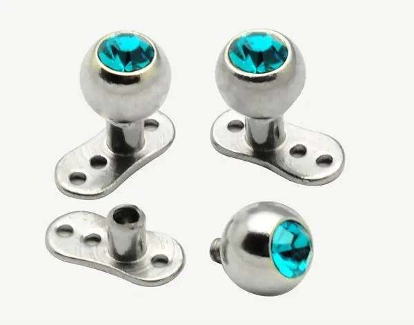 Хирургическая сталь бриллиант изготовленный на заказ микро дермальный якорь топы ювелирные изделия