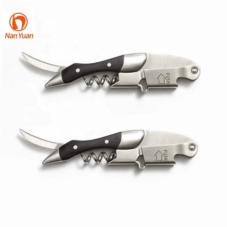 Professional hinge fulcrum wine waiters corkscrew for wooden handle