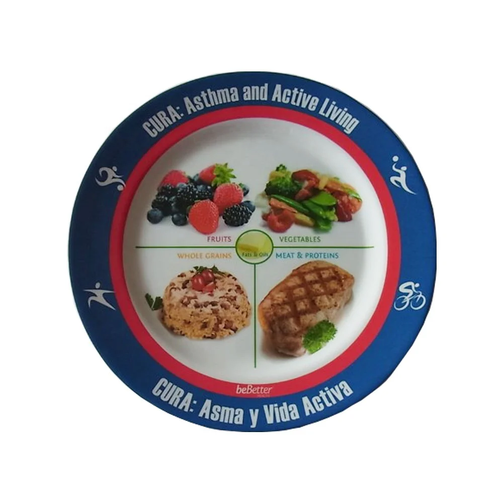 Factory Wholesale Custom Logo Brand Food Grade Plastic White Color With Logo Print Melamine Plastic Plate