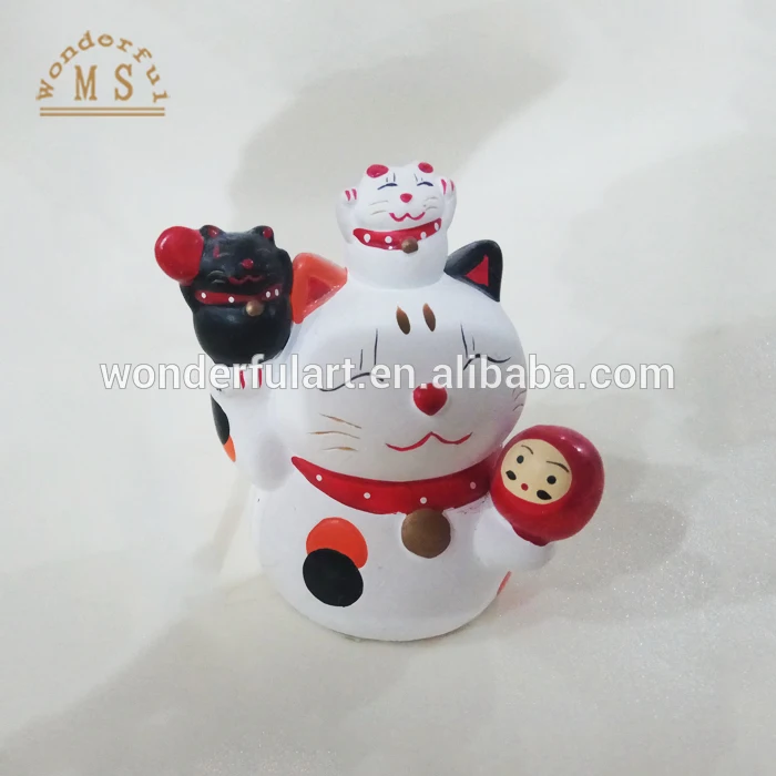 wholesale japanese traditional maneki neko custom gold porcelain ceramic lucky cat for Shop and Office Decoration