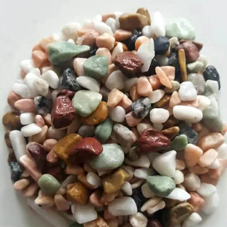 Outdoor Landscaping Cobble Garden Small Pebbles Tumbled Round Mixed Colored Gravel Paving Ballast Crushed Stone Chips For Sale