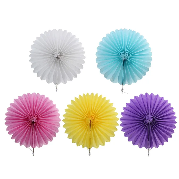 Artificial Decorative Tissue Paper Fan For Wedding Decoration