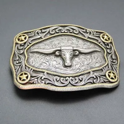 35-40mm bull head logo western buckle