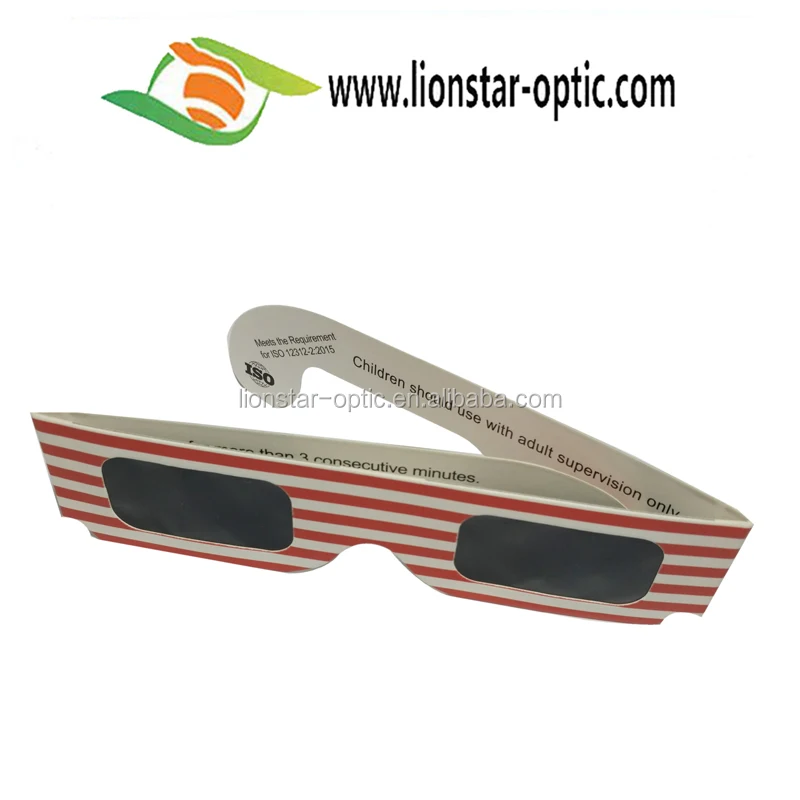 2021 китайская фабрика сертифицированные ISO и CE бесплатные образцы Бумажные очки с логотипом на заказ солнечное затмение