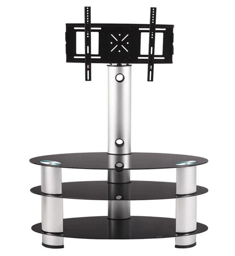 High Quality European Swivel modern tempered glass plasma LCD Meuble tv stands Furniture designs RA041