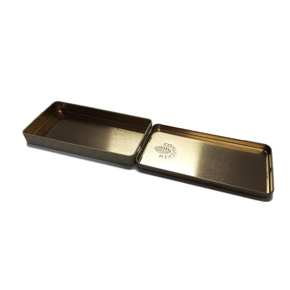 Rectangular tin cigarette cases / cigarette packaging tin box / hinged metal cigarette box