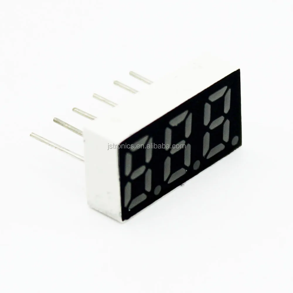 Jstronic Single line 6 pins red/blue/green/yellow 0.25 inch 3 digit small 7 segment led display