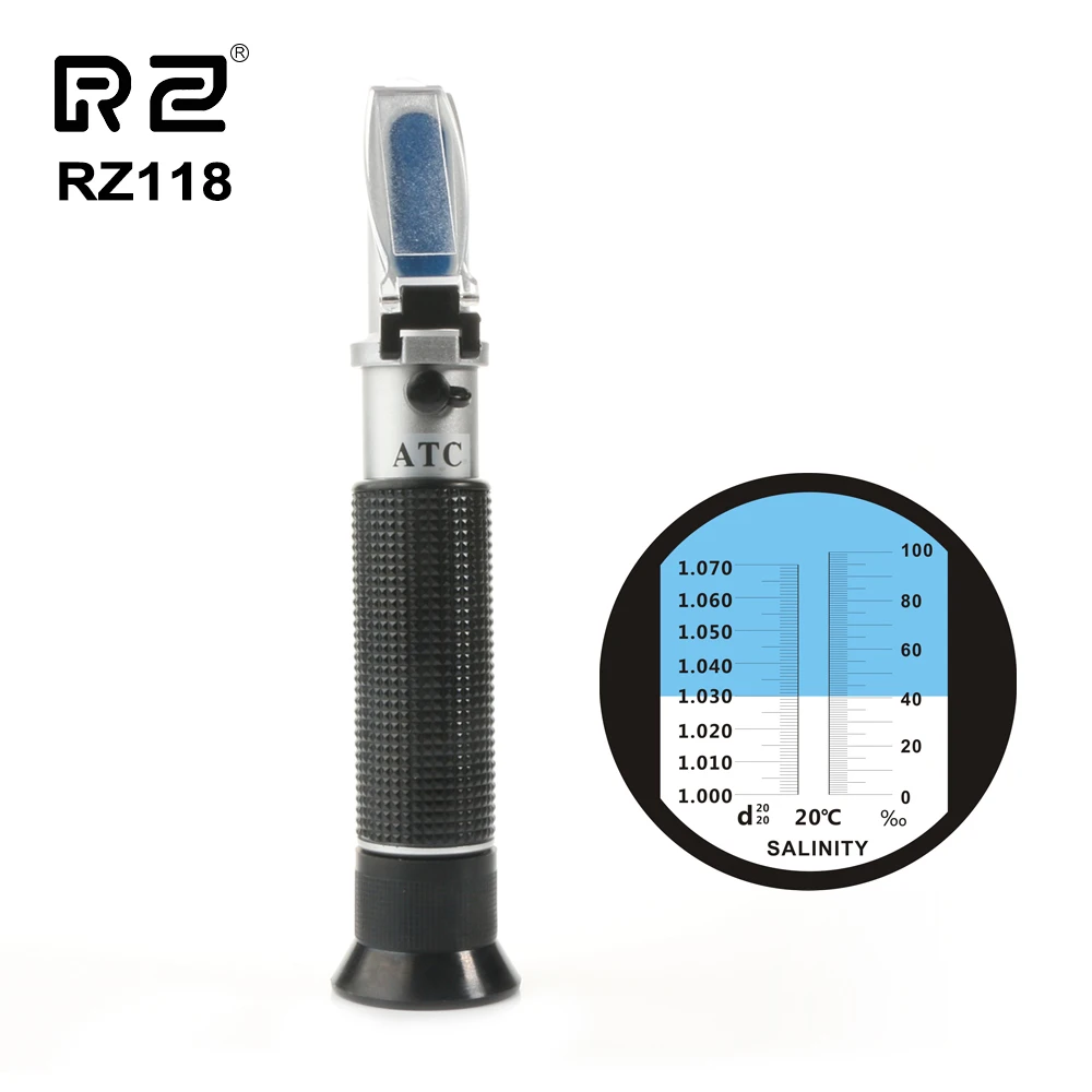 RZ Sea Salinity Refractometer meter salt water concentration Aquarium Handheld tool Mariculture Breeding Gravimeter 0~10%RZ118