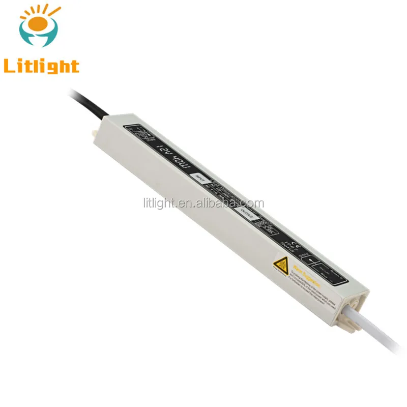 20W 30W 40W 100W waterproof IP67 high power factor constant voltage aluminum 50W Power Supply LED Driver DC12V/24V