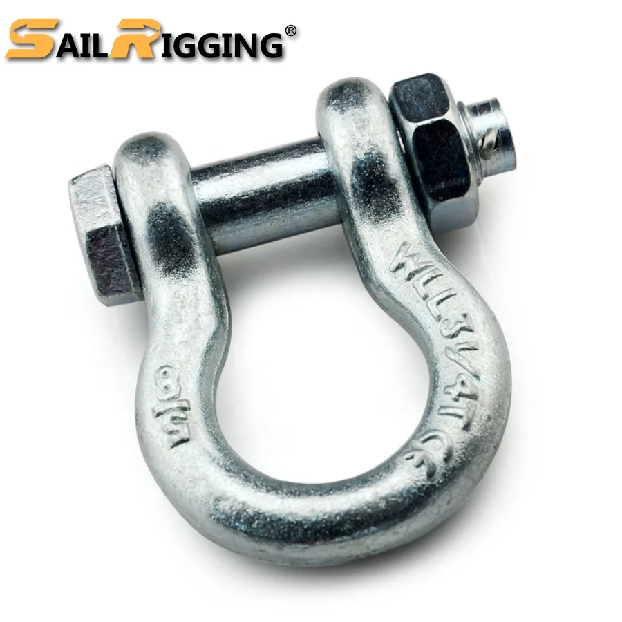 20 Ton G2130 shackle Heavy Load Drop Forged Safety Bolt Bow shackel bow shackle safety pin