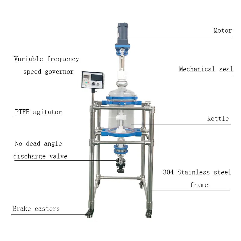 Hot sale Bioreactor 10L Chemical separator single layer glass reactor