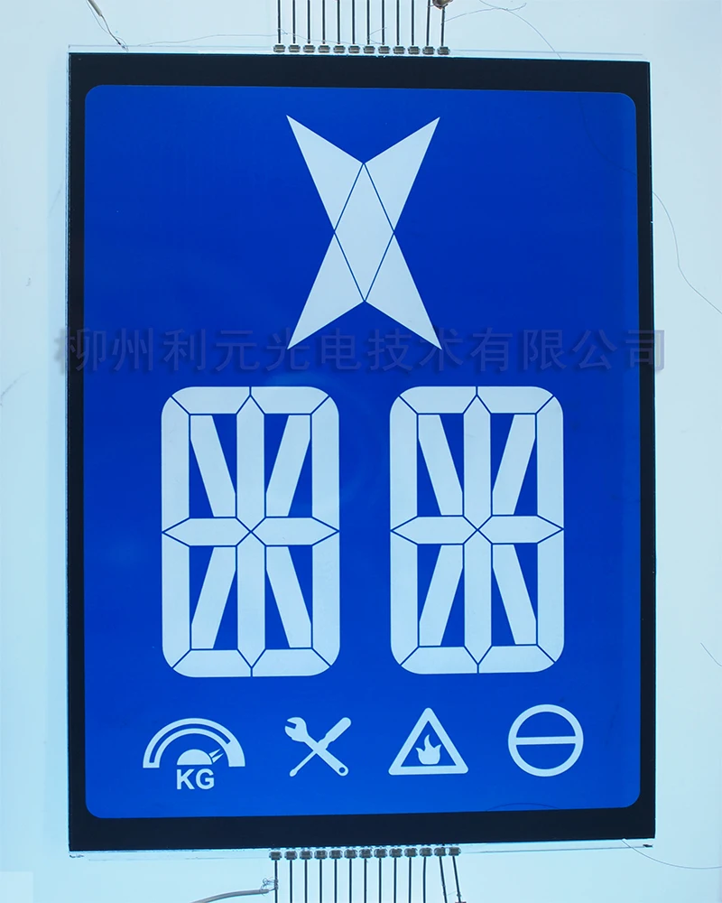 Liquid crystal display 7 segment displays negative blue transmissive for elevator