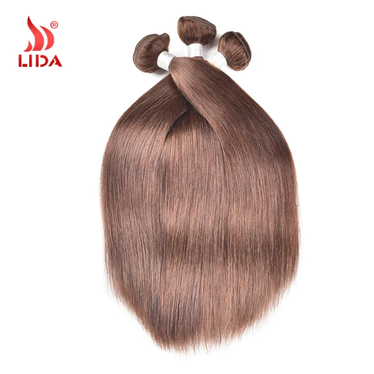
Lida Malaysian human Hair bundles silk straight weaves Raw Original Weft Natural 4# Extensions 