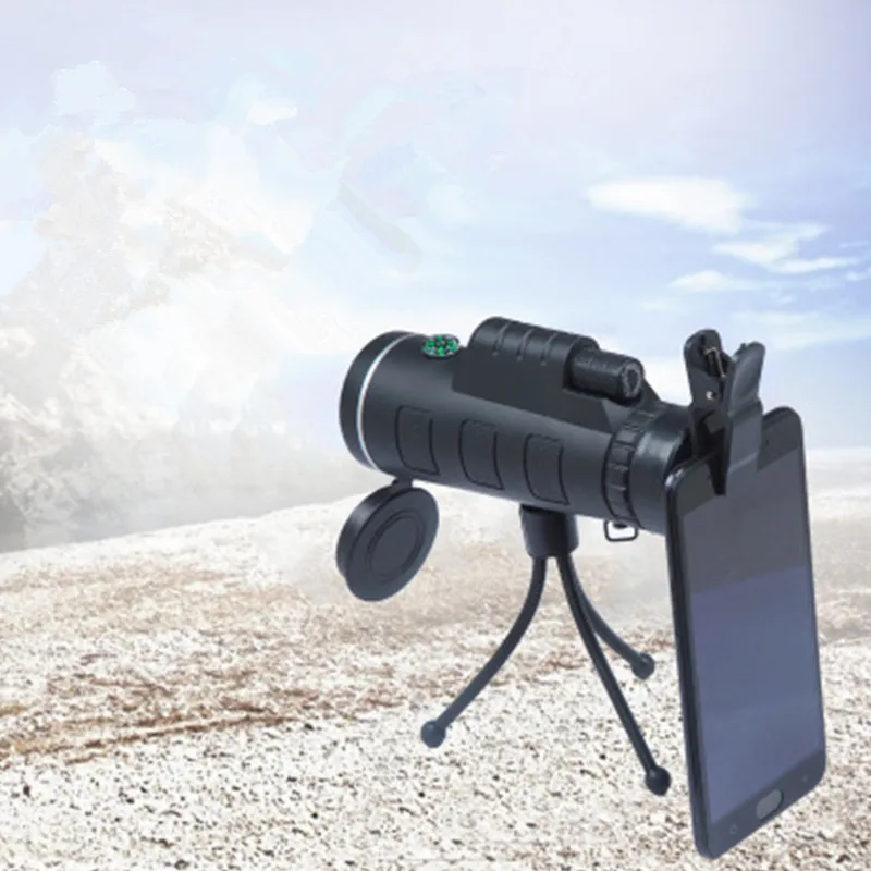 Portable single-cylinder optical telescope waterproof and shockproof fast smart phone adapter for outdoor camping adventure