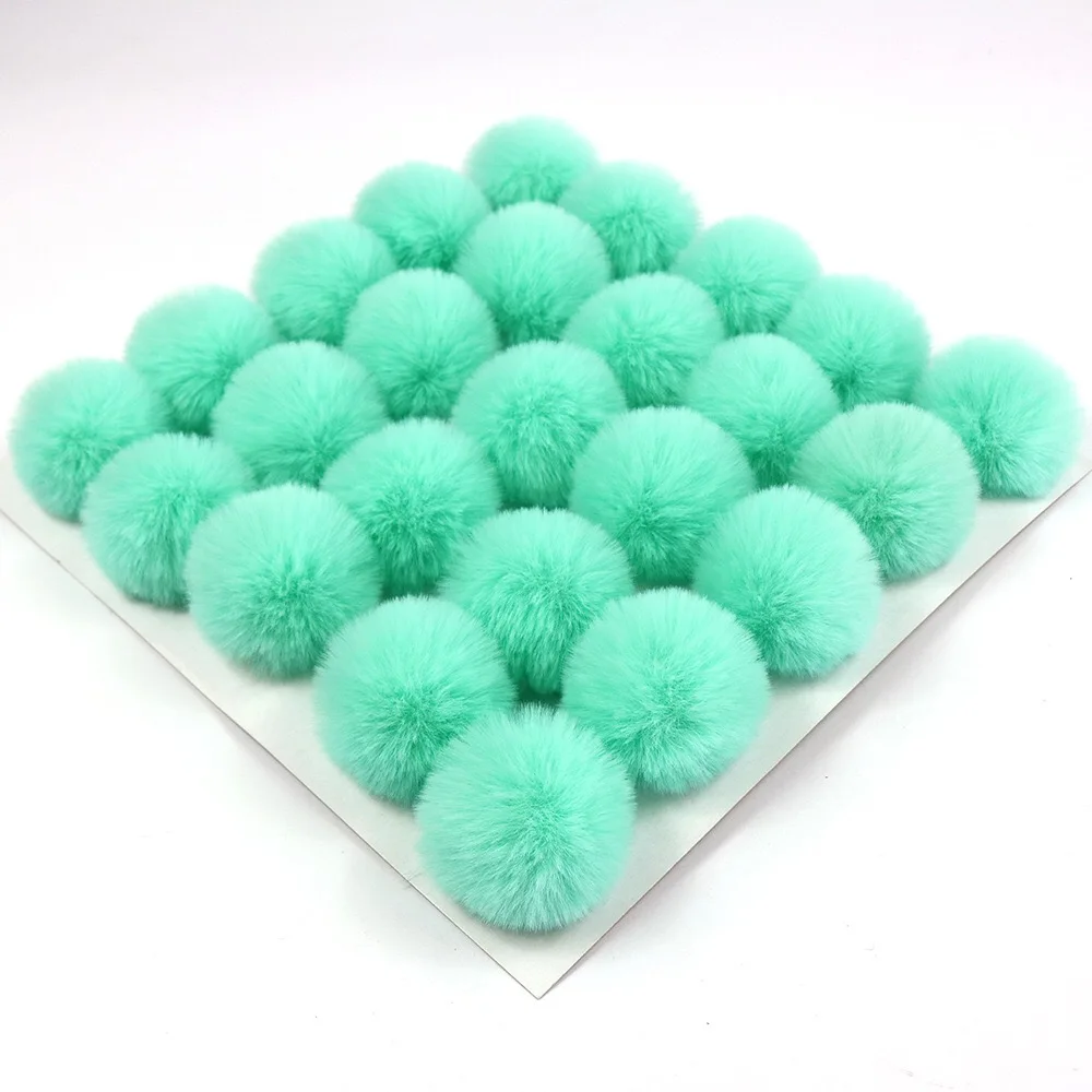 Fluffy Fur Shoe Ball Wholesale High Quality 7cm Fluffy Real Faux Fur Black Pompom