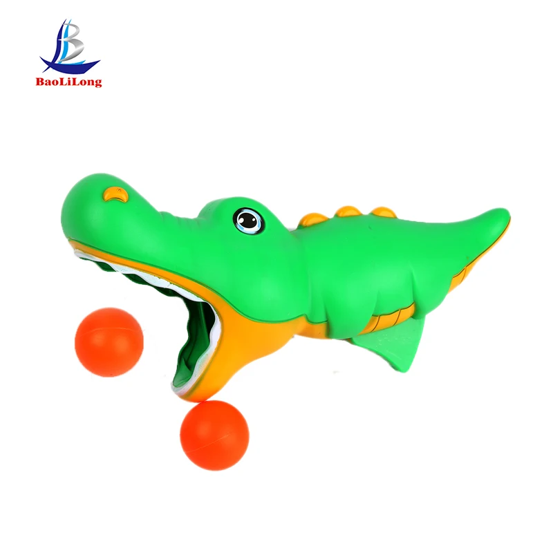 animal plastic kids toy catapult gun safe toy gun that shoots plastic bullets crocodile toy catch ball game