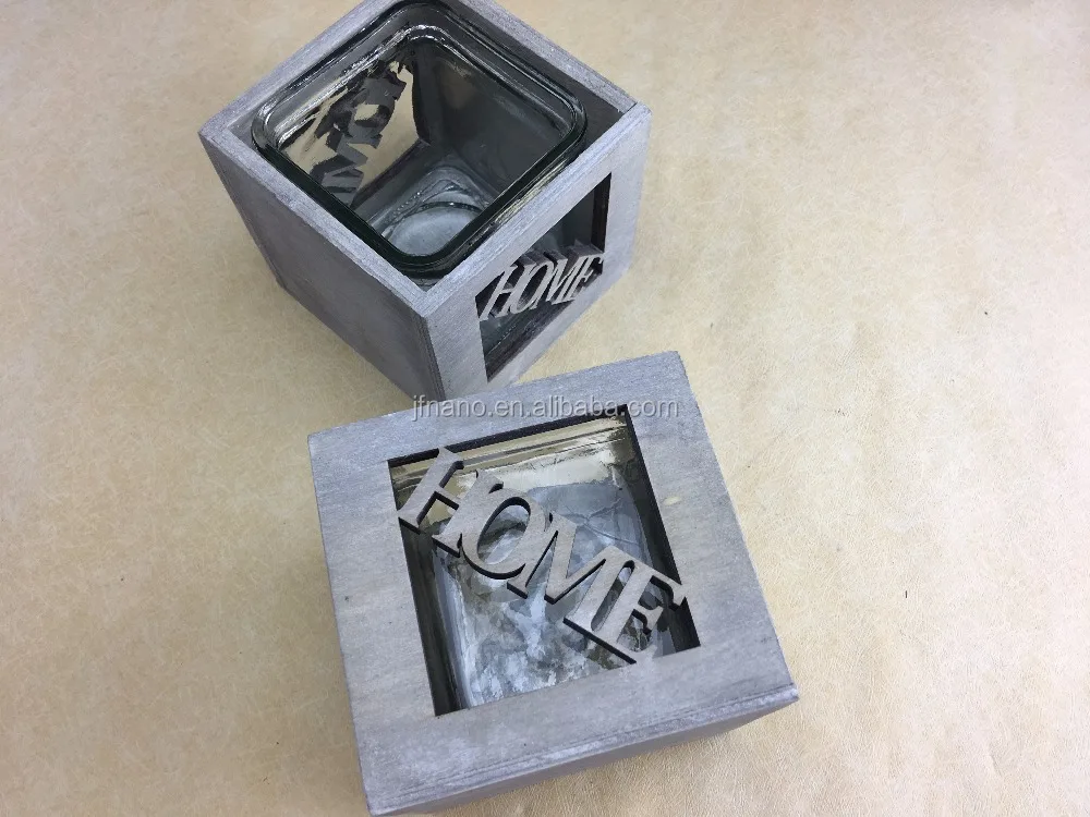 Flower Box Decorative Square Wooden Small Ceramic Plant Modern Planter,modern for Home, Garden Used with Flower/green Wood 48pcs