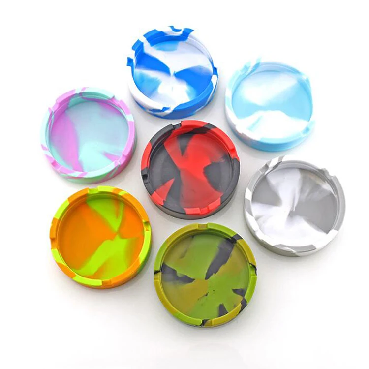 custom portable cigar pocket  Marble Round silicone car ashtray