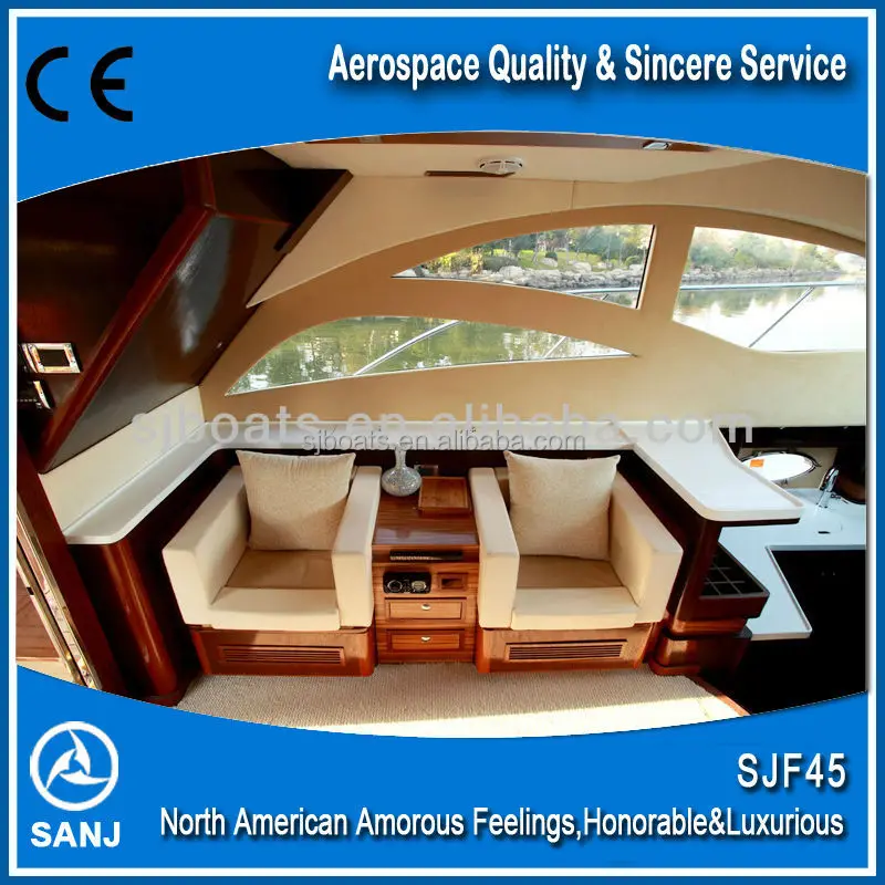 China 45ft luxury yacht boat with Cummins Marine Engines for sale