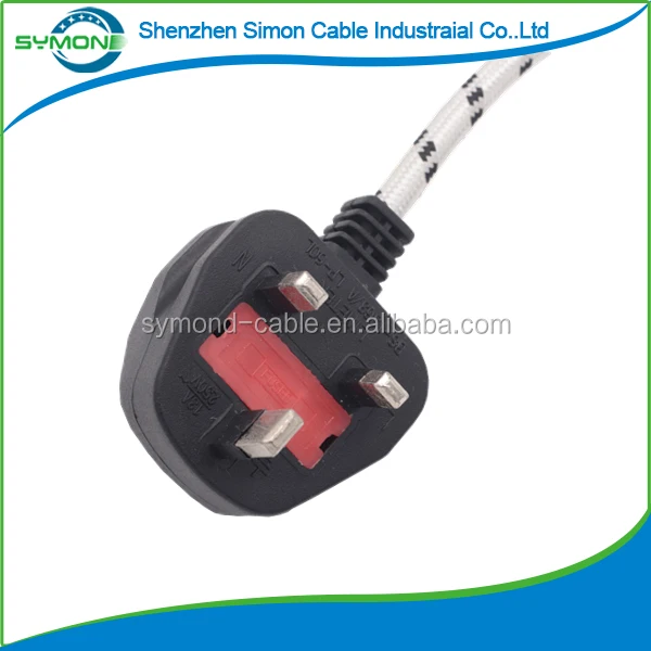 
Factory price 1.5m uk power cord with PVC for computer power cord BS plug 