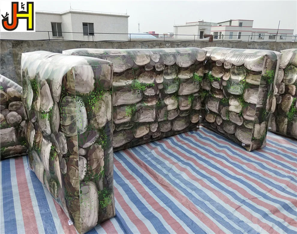 U Shape Wall Style Inflatable Paintball Bunker, Archery Tag Tactical Air Bunker Inflatable CS Shooting Obstacle Bunkers