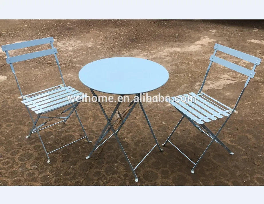 Уличная садовая мебель, патио, 3 шт., металлический складной набор для бистро, складной стол и стулья для патио, двор